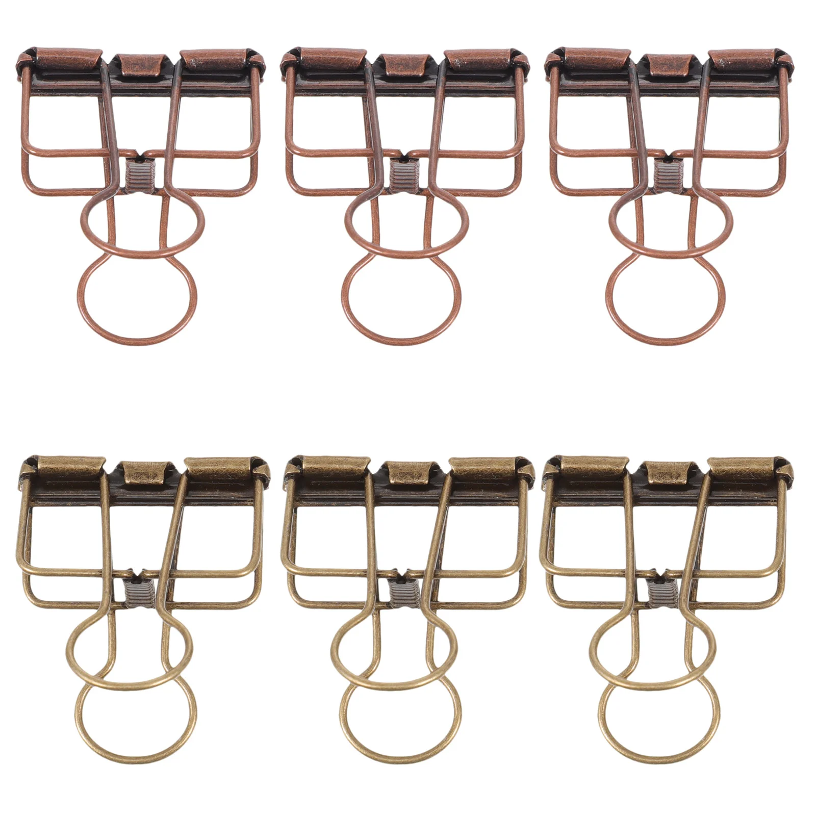 6 Pcs Elliot Folder Binder Clips Medium Scrapbook Clamps Test Paper Office Tickets Retro Exquisite Holders