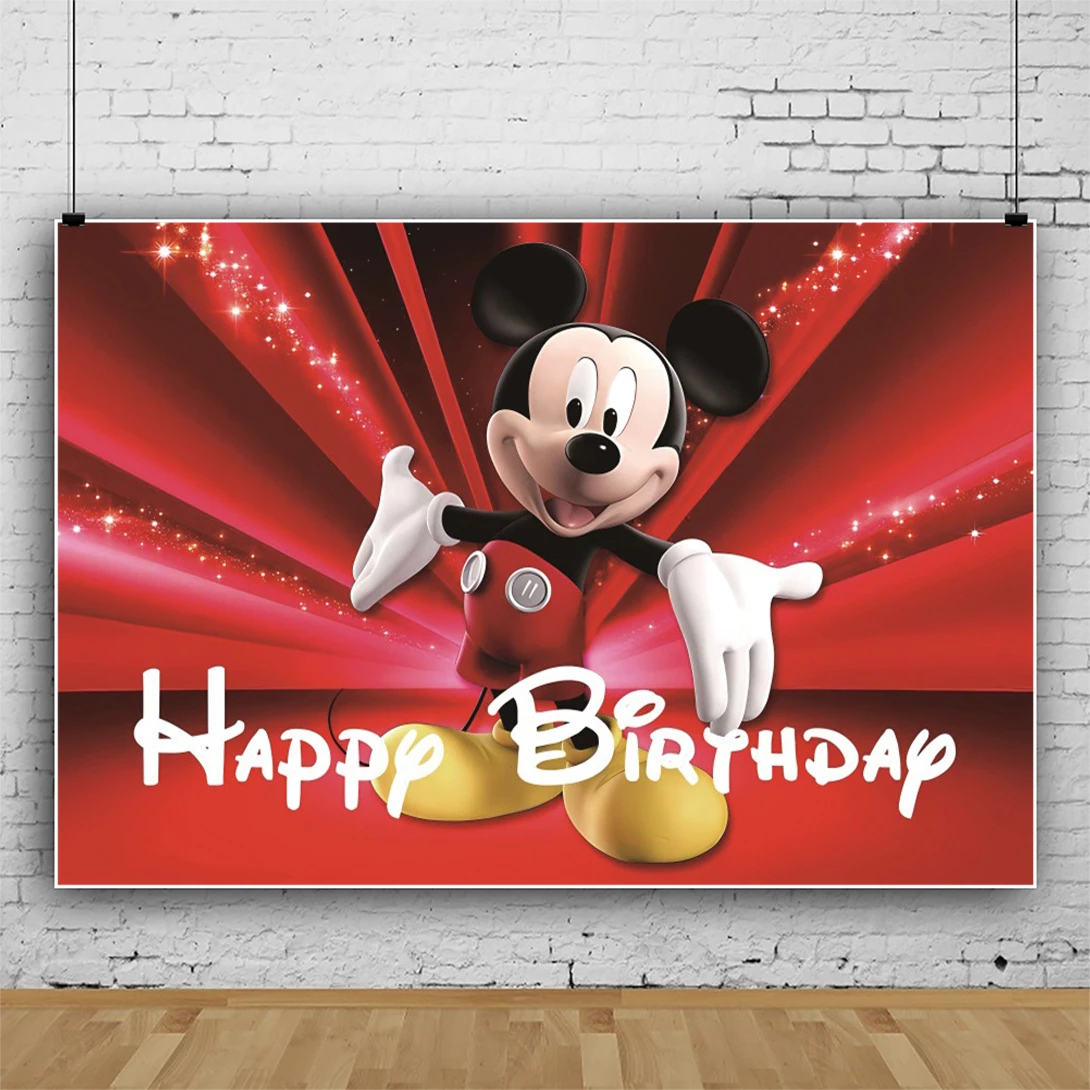 Disneyland Mickey Mouse Photo Backdrop Background For Photography Baby Shower Birthday Party Decor Props Supplies Customize