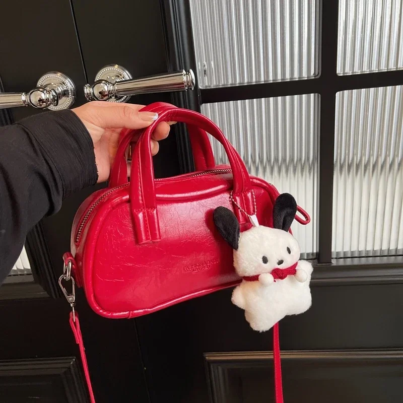 

Zipper PU 2024 High Quality Shoulder Bag Solid Color Trendy Fashion Crossbody Bag Soft Versatile Simple Women's Handbag