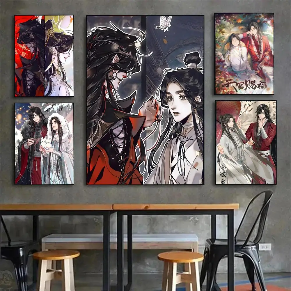 Novel Fantasy Heaven Officials Blessing Poster Painting Wall Art Mural for Living Room Home Decor and Gifts