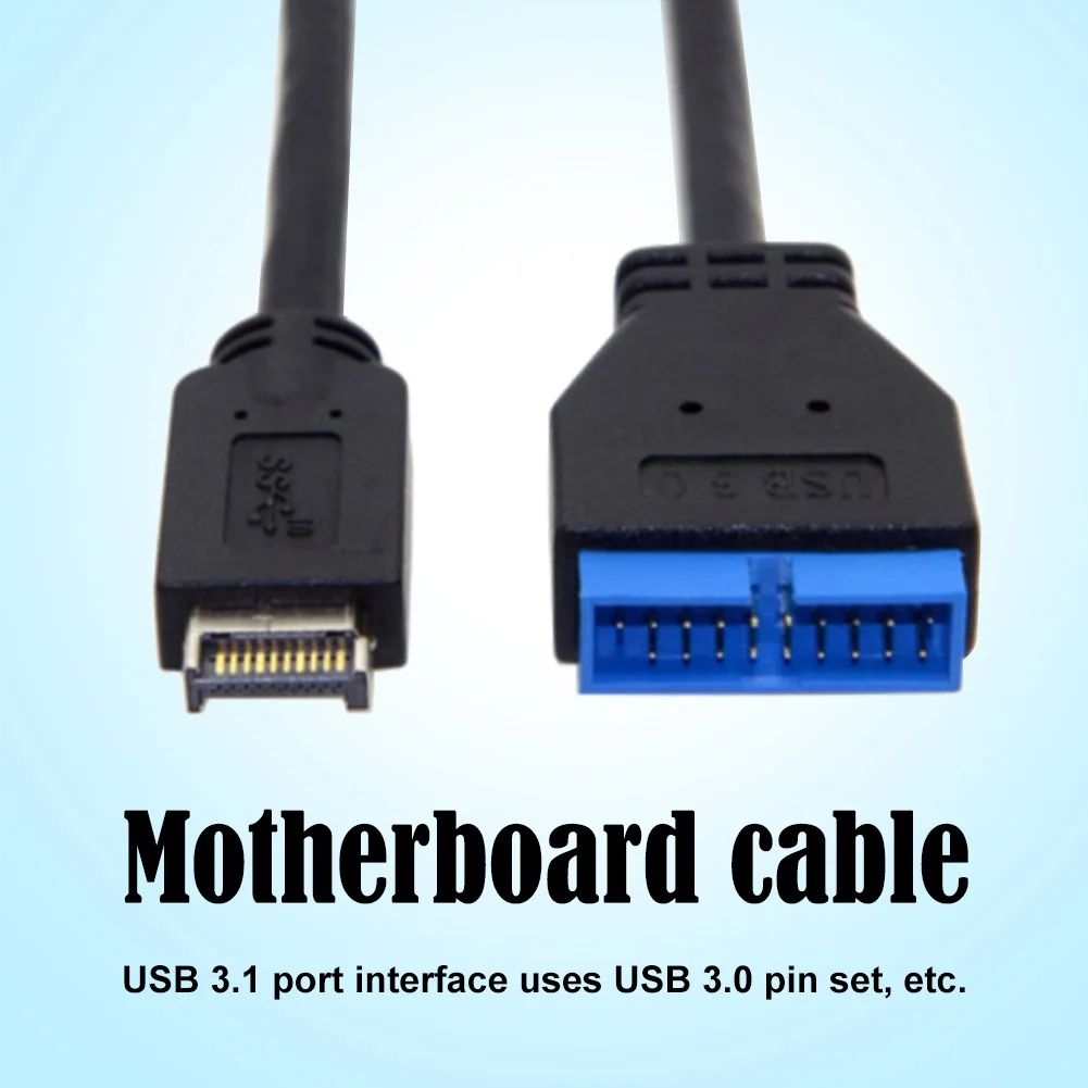 Cabezal de Panel frontal USB 3,1, Conector de placa base de ordenador, línea de cable, 20cm