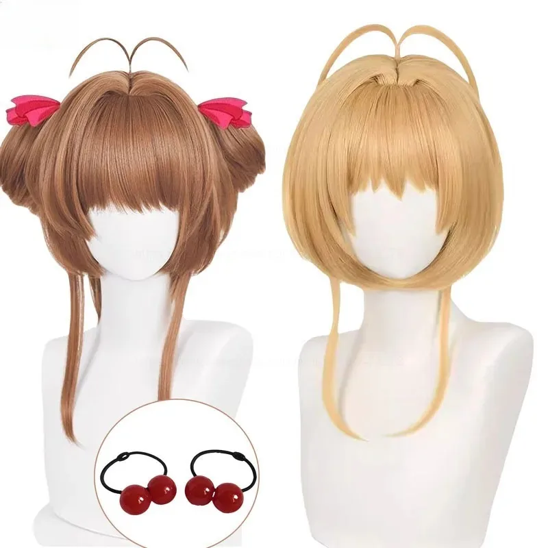 

Anime Magic Card Sakura Kinomoto Cosplay Wig Brown/Golden Heat Resistant Synthetic Hair for Women Girls Halloween Party Rolepaly