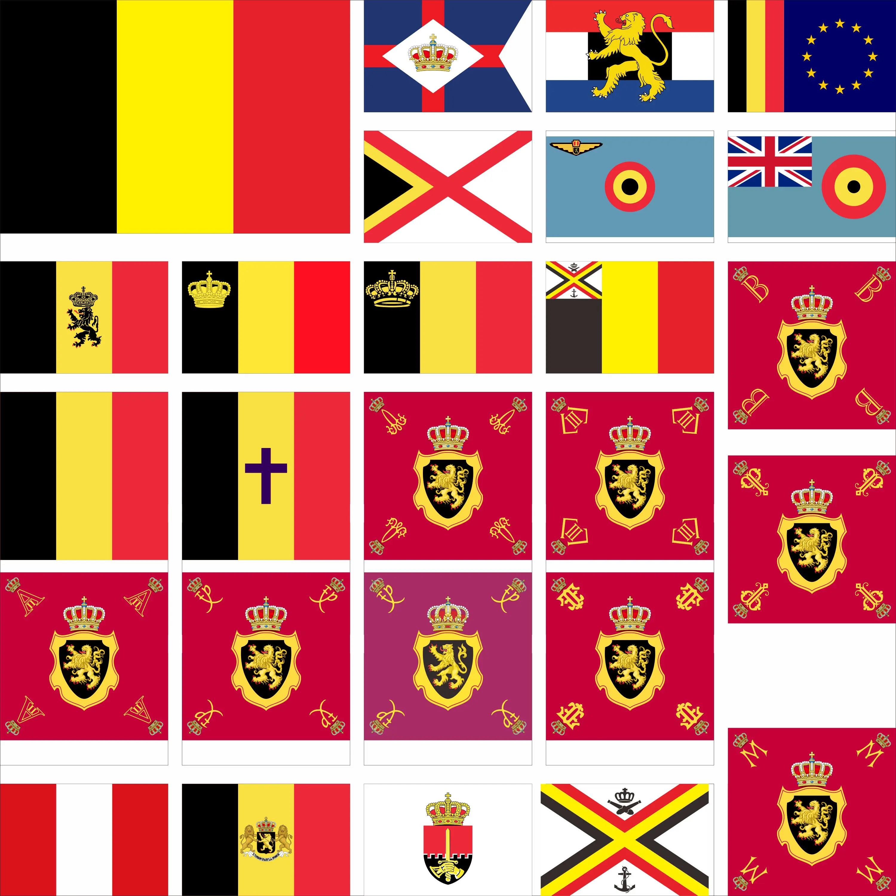 Belgium Royal Standard of Philippe flag BEL Air Force and Naval Ensign banner 4X4FT 3x5ft 90x150cm Double sided printing flags