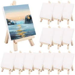 14-delige mini canvas en schildersezelset Houten opvouwbare canvas schildersezelstandaardset Kleine displayhouder Ezels voor het schilderen van kunst en ambachten