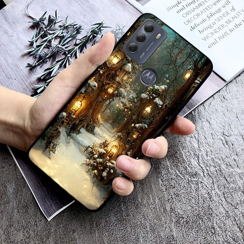 Fantasy Flower Rose Landscape Phone Case For Moto E32 E32S E20 E40 E7 Plus Edge 40 30 Ultra Neo 20 lite G13 G9Plus GPure GStylus