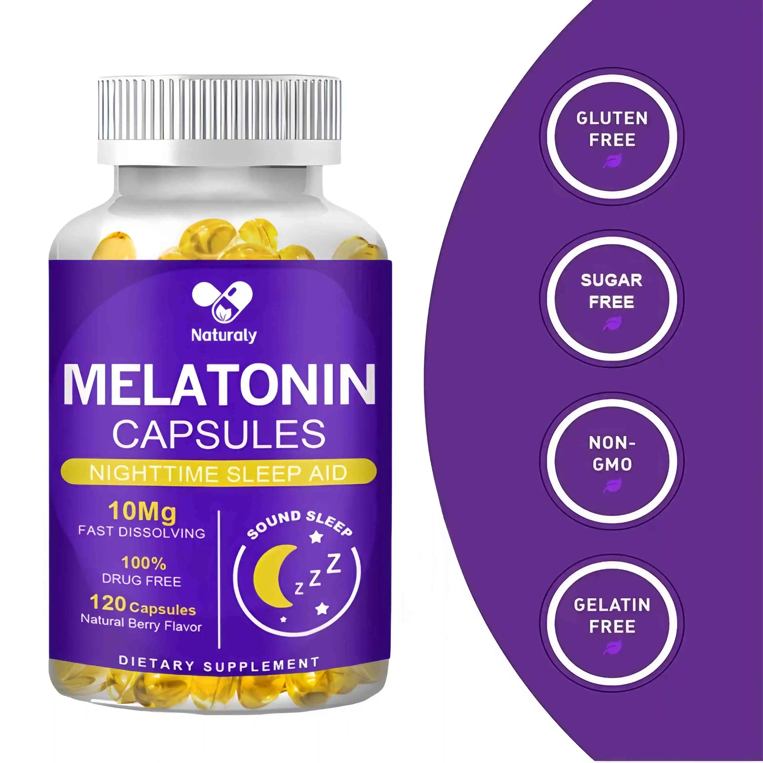 Melatonin Capsules Are Filled with Fast Sleep - Relieve Insomnia, Improve Memory and Get A Good Night\'s Sleep