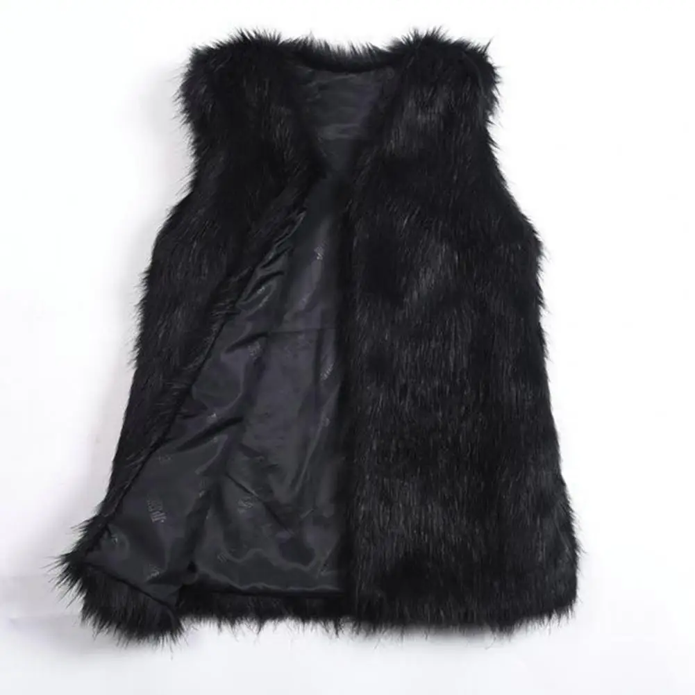 

Female Faux Fur Vest Versatile Women Winter Waistcoat Stylish Women's Winter V-neck Sleeveless Vest Jacket Warm for Streetwear