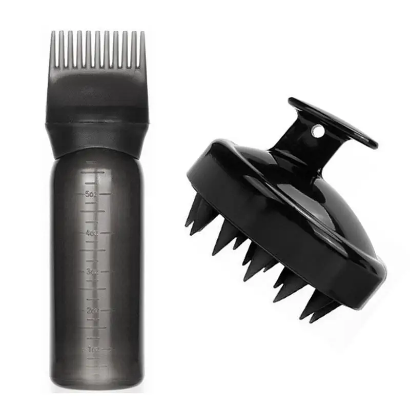 

2 шт., щетка для шампуня, массажная расческа для кожи головы, краска для волос, оттенок, аппликатор для масла, бутылка с кистью, парикмахерские инструменты для укладки волос