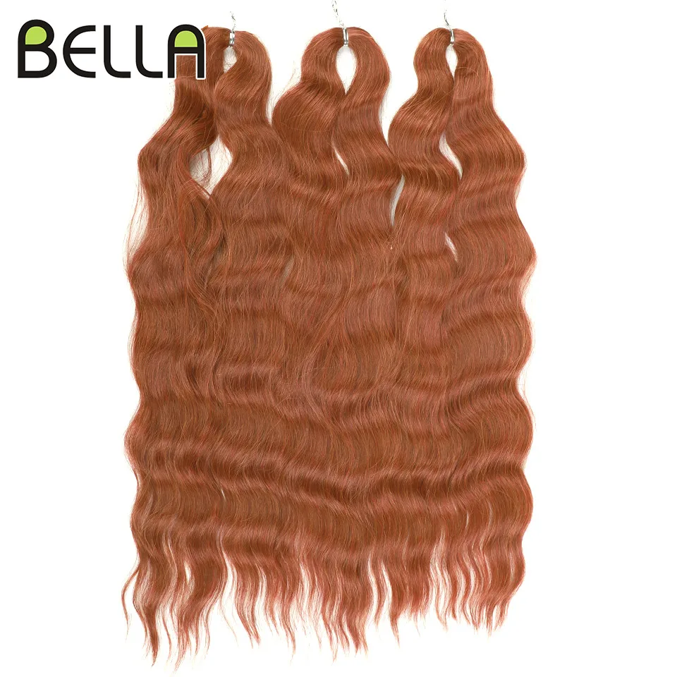 BELLA Crochet Hair Synthetic Water Wave Braiding Hair Extensions 24 Inch Crochet Braid Hair High Temperature Fiber Fake Hair