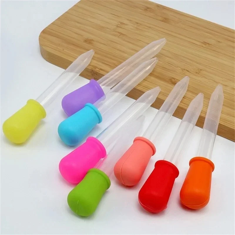 1-18PCS Random Color 5ml Feeding Medicine Liquid Silicone Eye Ear Pipette Dropper Pipette School Lab Experiment Supplies Dropper