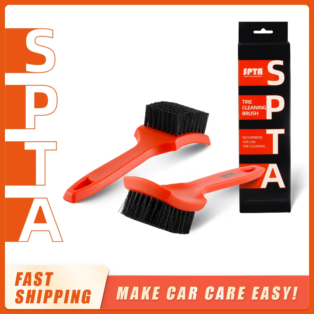 (Single Sale) SPTA  Auto Tire Rim Brush Wheel Hub Cleaning Brushes Car Wheels Detailing Cleaning Car Floor Cleaning Brush