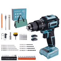 21V Cordless Drill,Brushless,40pcs Accessories,65 Nm Max Screwdriver,3Speed Gear,2 Battery,24+1 Torque Level for Garden Home DIY