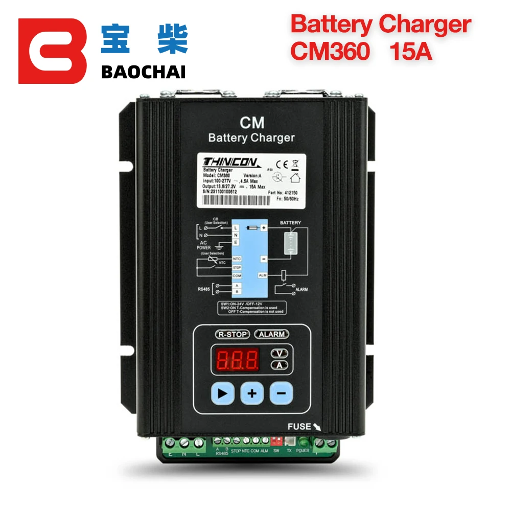 Battery Charger CM360 Diesel Generator Set THINICON Battery 15A Intelligent Charger power supply Float