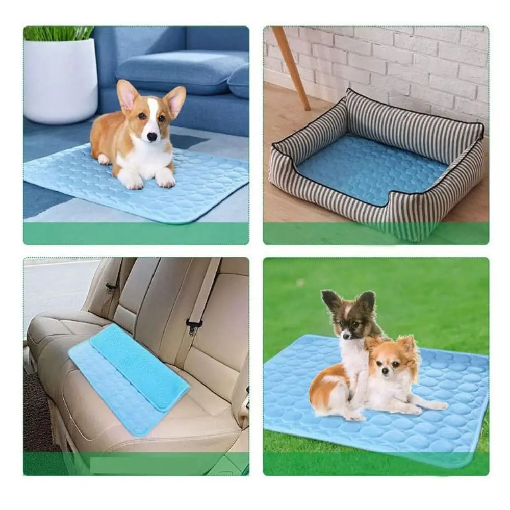 Esterilla refrescante para perros y gatos, manta de seda de hielo, sofá transpirable, cama lavable de verano para perros pequeños y grandes