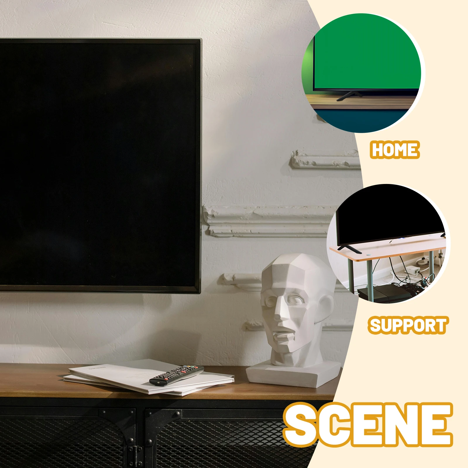 

2Pcs Stand Legs Universal Replacement Black Plastic Base for Flat Screen Bedroom Living Room Holder Support