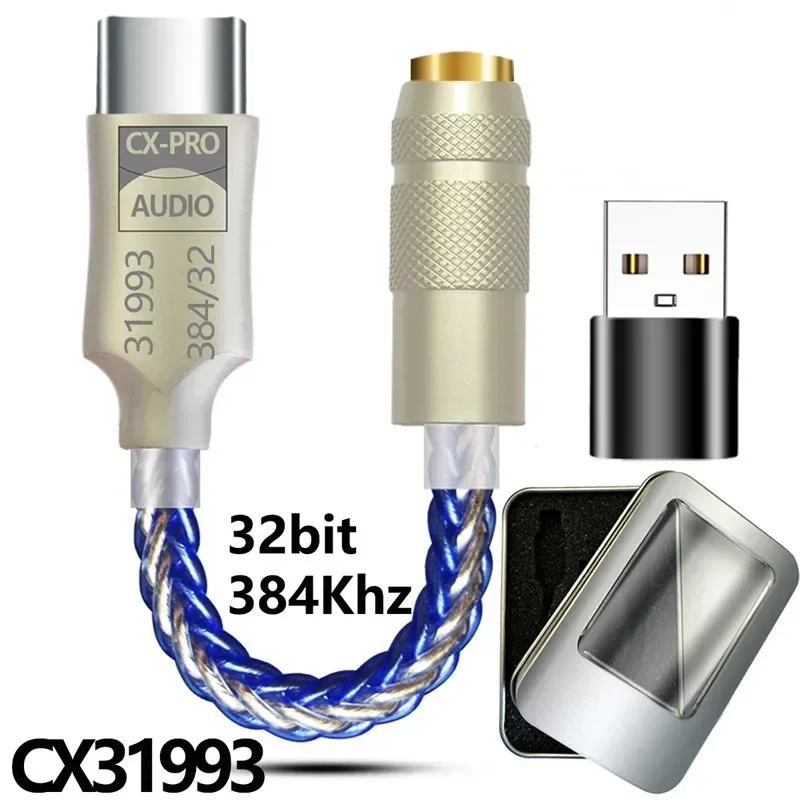 CX31993 HiFi USB ЦАП типа C до 3,5 мм усилитель для наушников аудио декодер IEM AMP адаптер для мобильного телефона