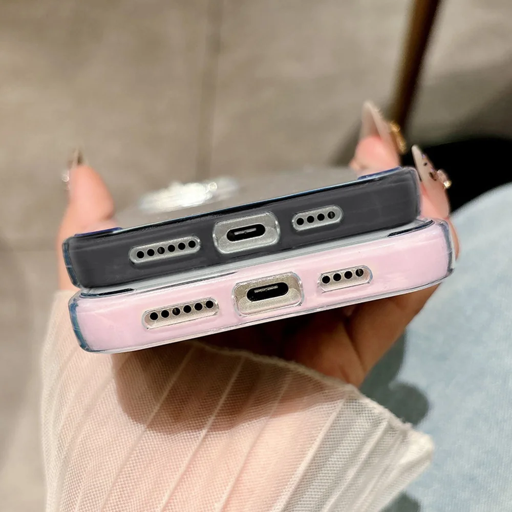 Przezroczyste etui na telefon Candy Color 2 w 1 do iPhone 13 11 15 14 12 16 Pro Max Shockproof Bumper Soft TPU Clear Cases Back Cover