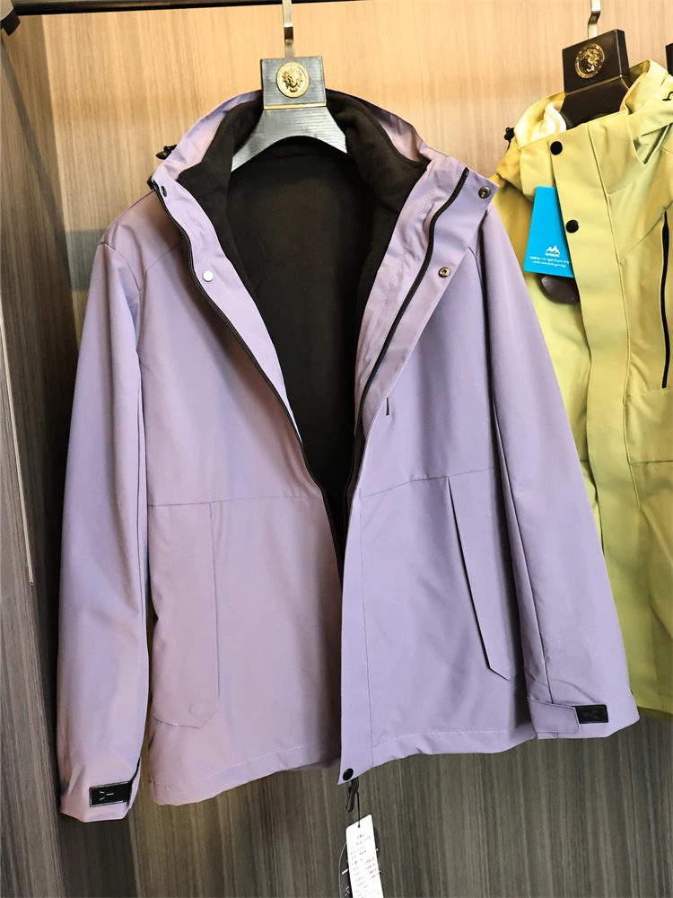 

Пальто-манто для пар на открытом воздухе, осень-зима, съемное мужское пальто на подкладке, модное повседневное длинное пальто с капюшоном све