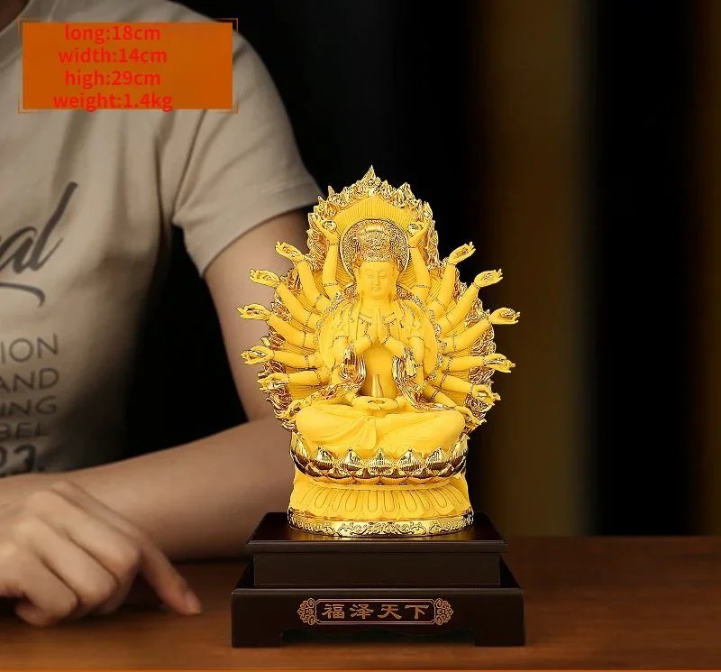 Feng Shui Lucky Thousand Hands of Goddess of Mercy Home Living Buddha Guanyin Statue view 6