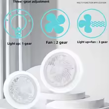 Fan-Ceiling Com Iluminação Remota, Base E27, Quarto Ou Living.