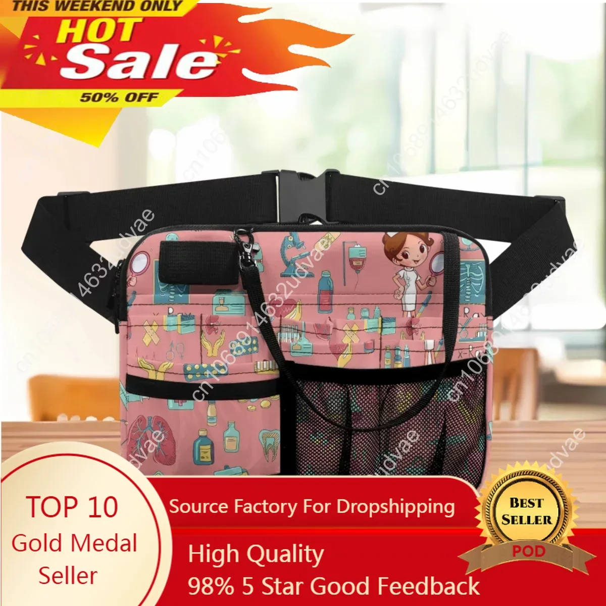 

New Medical Equipment Tool Design Nursing Fanny Pack for Stethoscopes Care Kit Student Organizer Pouch Belt Bags for Pharmacists