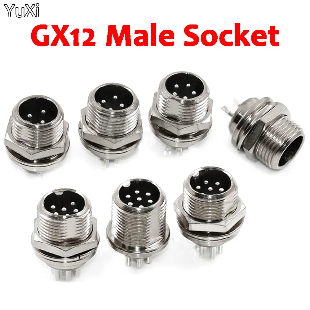 10Pcs Male GX12 2/3/4/5/6/7 Pin 12mm Wire Panel Connector Aviation Connector Plug Circular Socket Plug L116-121