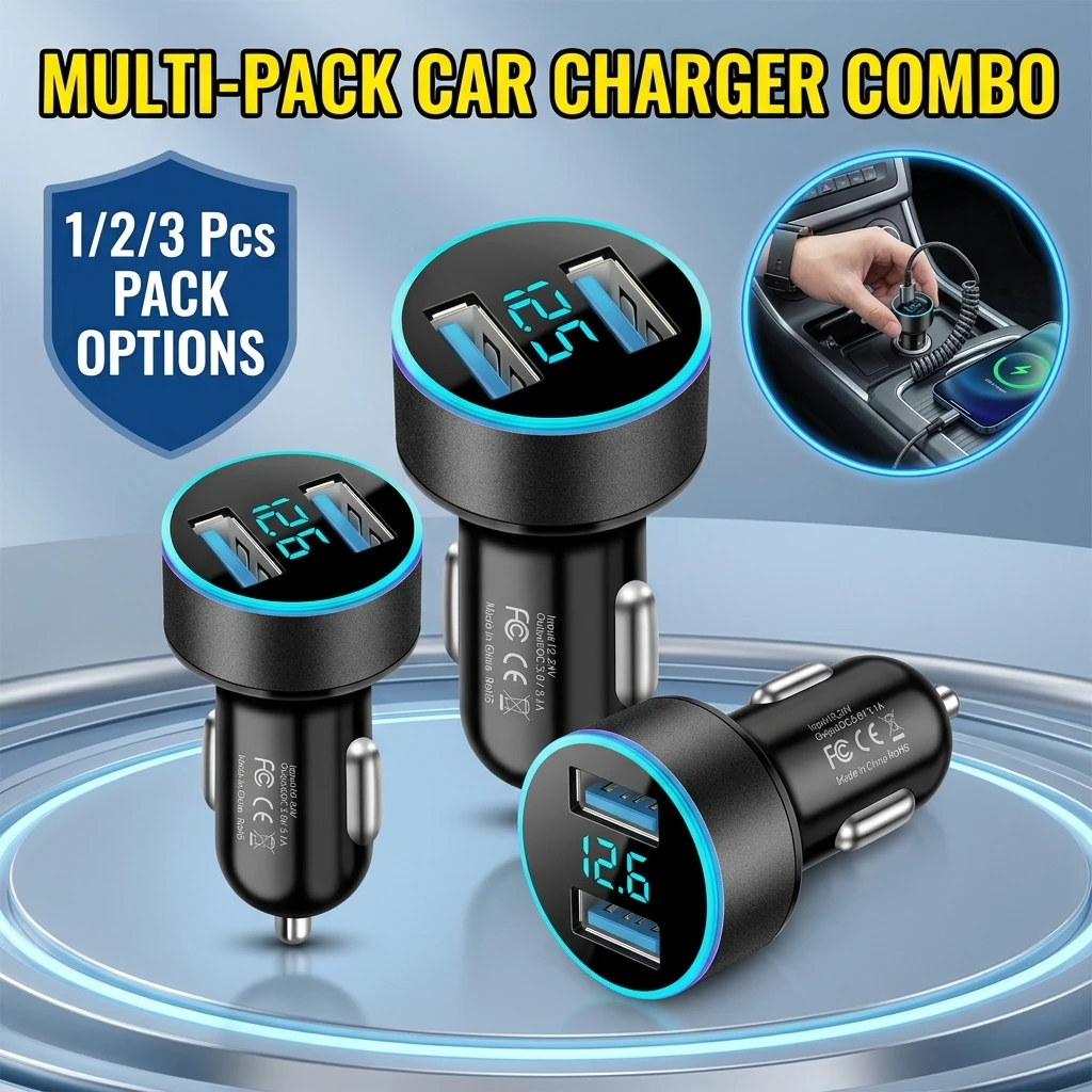 Car Charger 3.1A Smart Dual USB Fast Charge Automotive Electronics QC3.0  car Super Fast charger Phones Car cigarette lighter