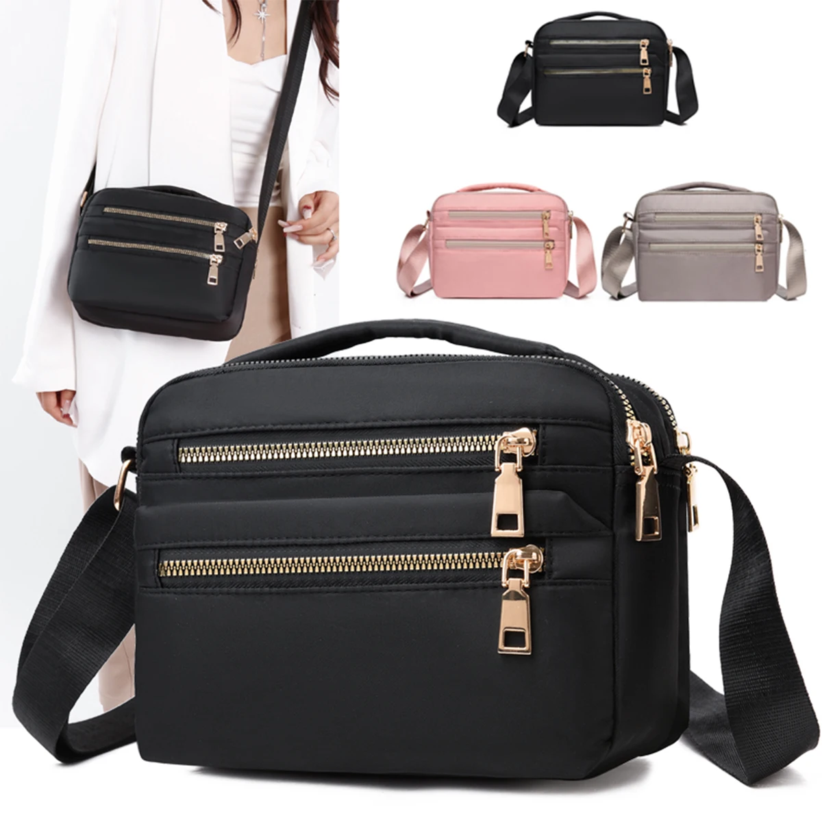 حقيبة صدر مبطنة عملية أنيقة للنساء أكسفورد واسعة مع حقيبة كتف جيب مخفية مضادة للسرقة للتنقل اليومي