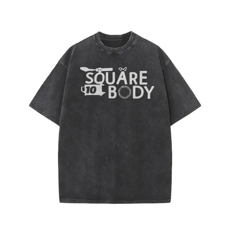 

Square Body T-shirt, Men's Vintage Washed Oversized Tee, Retro Car Truck Graphic Tops, Funny Hip Hop Streetwear Outfits