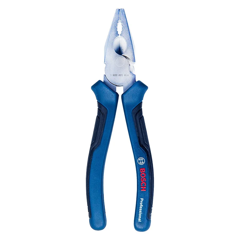 Профессиональные Плоскогубцы Bosch 180/200 мм, высокопрочные, из хромованадиевой стали, эргономичные плоскогубцы с иглами, длинный срок службы, Легкая резка