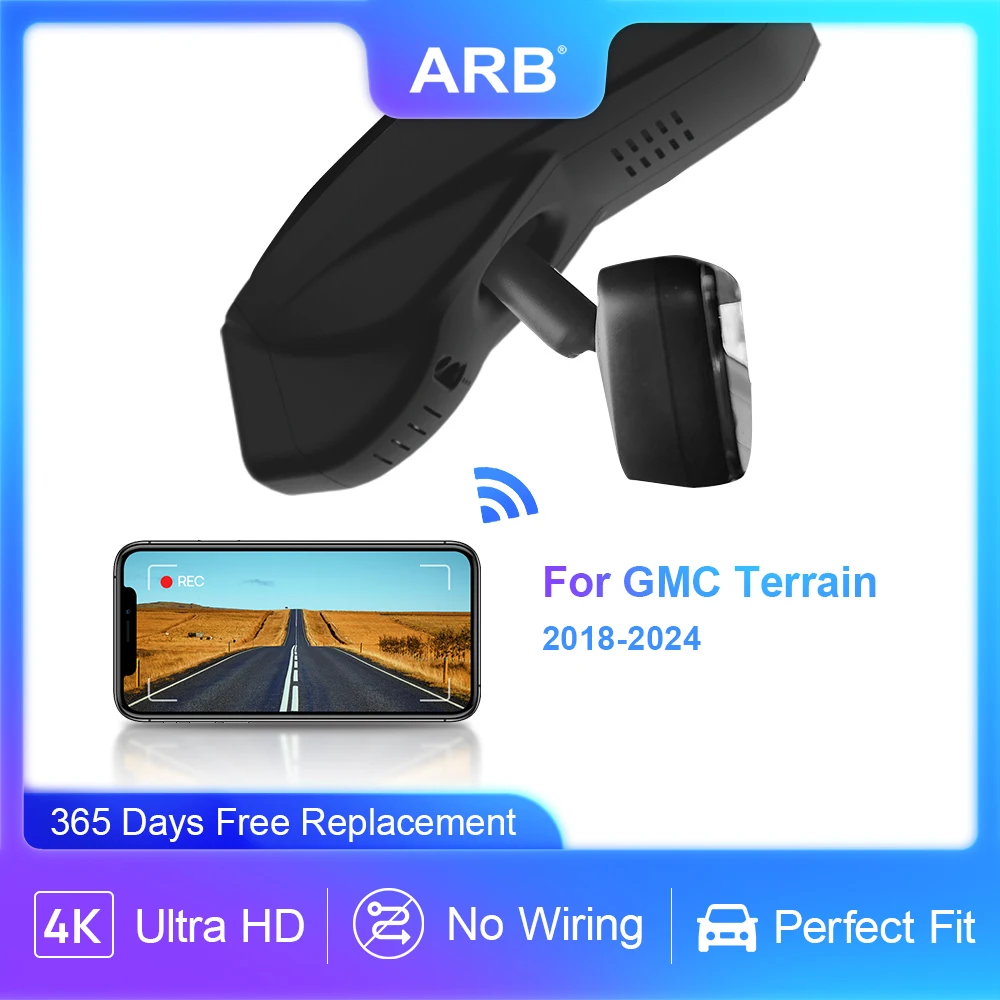 

Car Cam for GMC Terrain 2018 2019 2020 2021 2022 2023 2024, ARB 4K 2160P Dash Camera WIFI APP Control