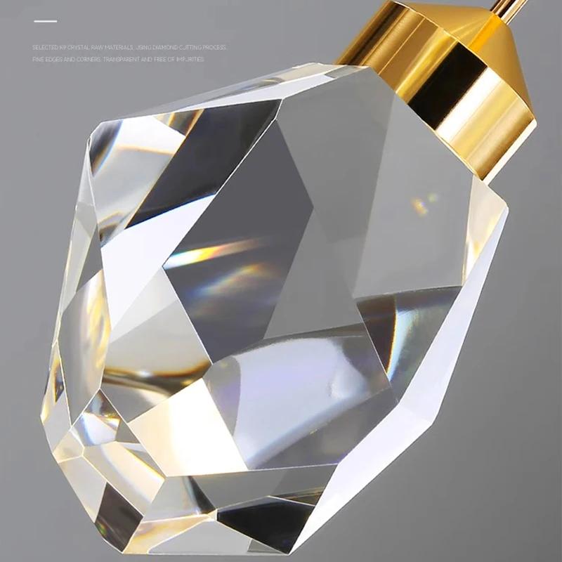 ثريا كريستالية لتزيين المنزل الحديث، مصباح قلادة للدرج، أضواء قلادة لغرفة المعيشة، إضاءة داخلية #6