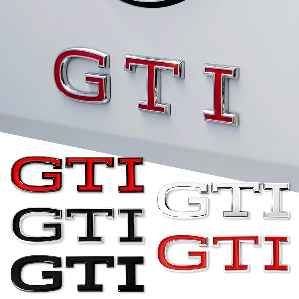 1Pcs ABS GTI Emblem Side Body Fender Stickers Decorative Accessories For Volkswagen VW Scirocco Beetle Tiguan Touran Golf GTI