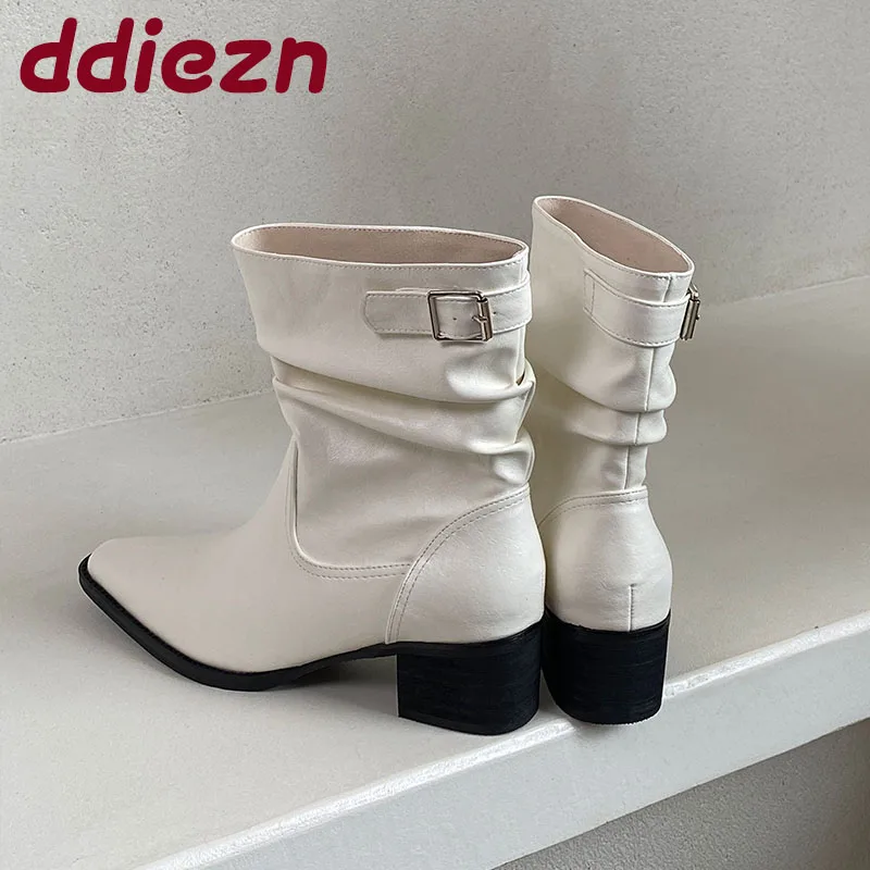 

Новые модные женские ботильоны с острым носком, современные ботинки на каблуке 5 см, женская обувь без шнуровки, женские короткие ботинки, туфли-лодочки