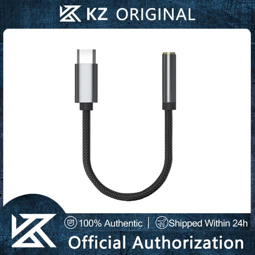 Adaptador de Audio KZ AM01 tipo C a 3,5mm 32bit/384kHz Hi-Fi DAC + amplificador IC Cable de Audio para auriculares de doble Chip para la serie KZ EDX PRO