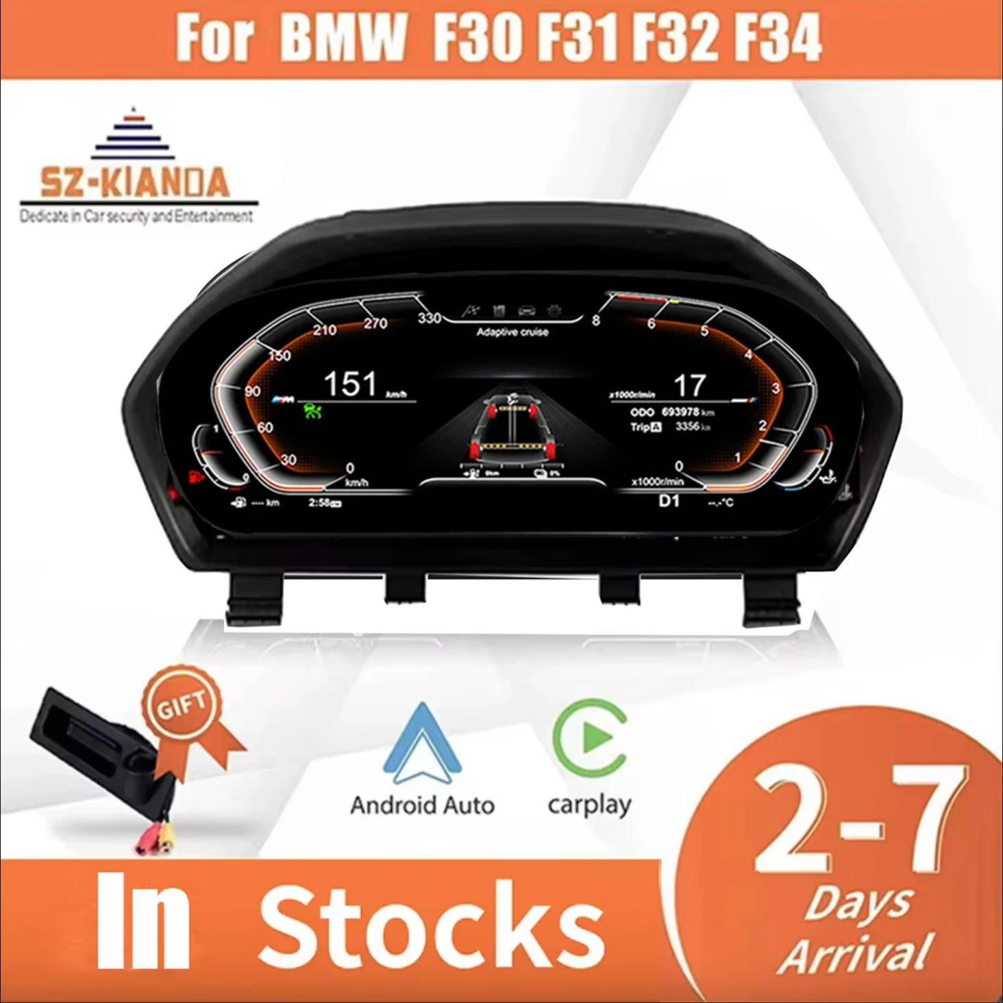 

2025 оригинальный цифровой ЖК-прибор для BMW 3 4 серии F30 F31 F32 F34 F35 F36 CIC NBT, панель кластера, спидометр кабины