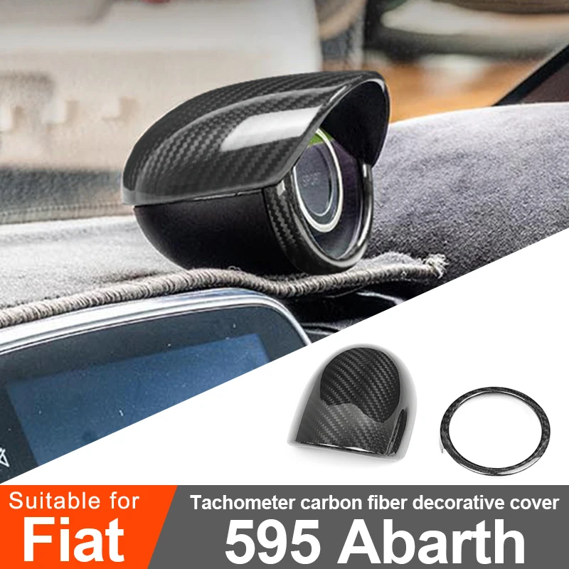 For Fiat 595 Abarth Car Dashboard Tachometer Carbon Fiber Decorative Stickers Car Interior Modification Accessories