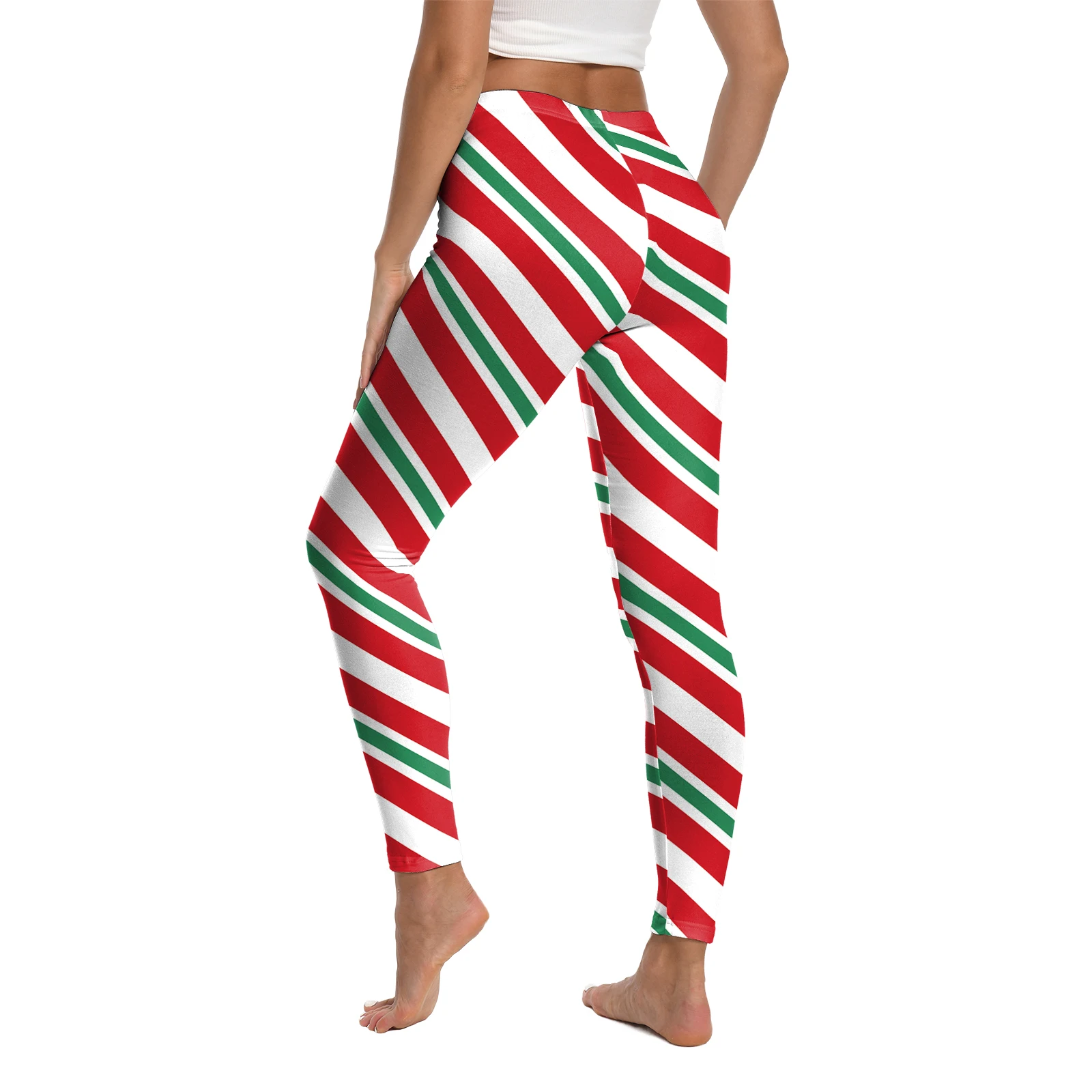 عيد الميلاد المرأة طماق الرنة طباعة الجوارب البوليستر دنة مزيج مرونة الخصر الخريف والشتاء الملابس