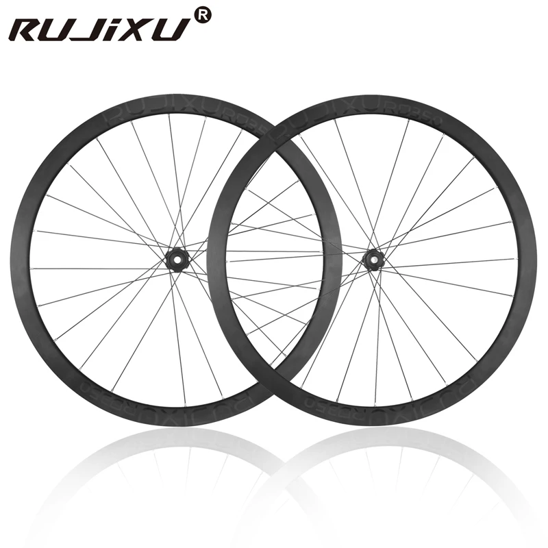 

GRAVEL 700C RUJIXU 6 Pawls Ratchet 36T черный логотип глубокий 30 колеса 35 мм дорожный велосипед дисковый тормоз колесная пара алюминиевые колеса