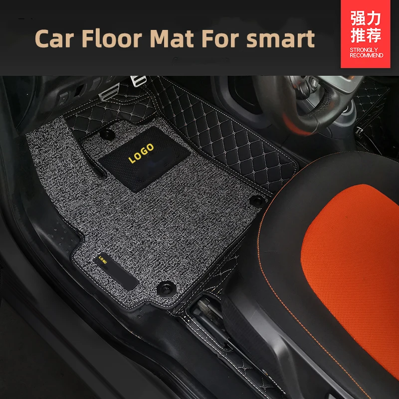 Custom Car Floor Mat Custom Auto Foot Pads Automobile Carpet Cover For Smart 451  Smart 453 Fortwo Forfour