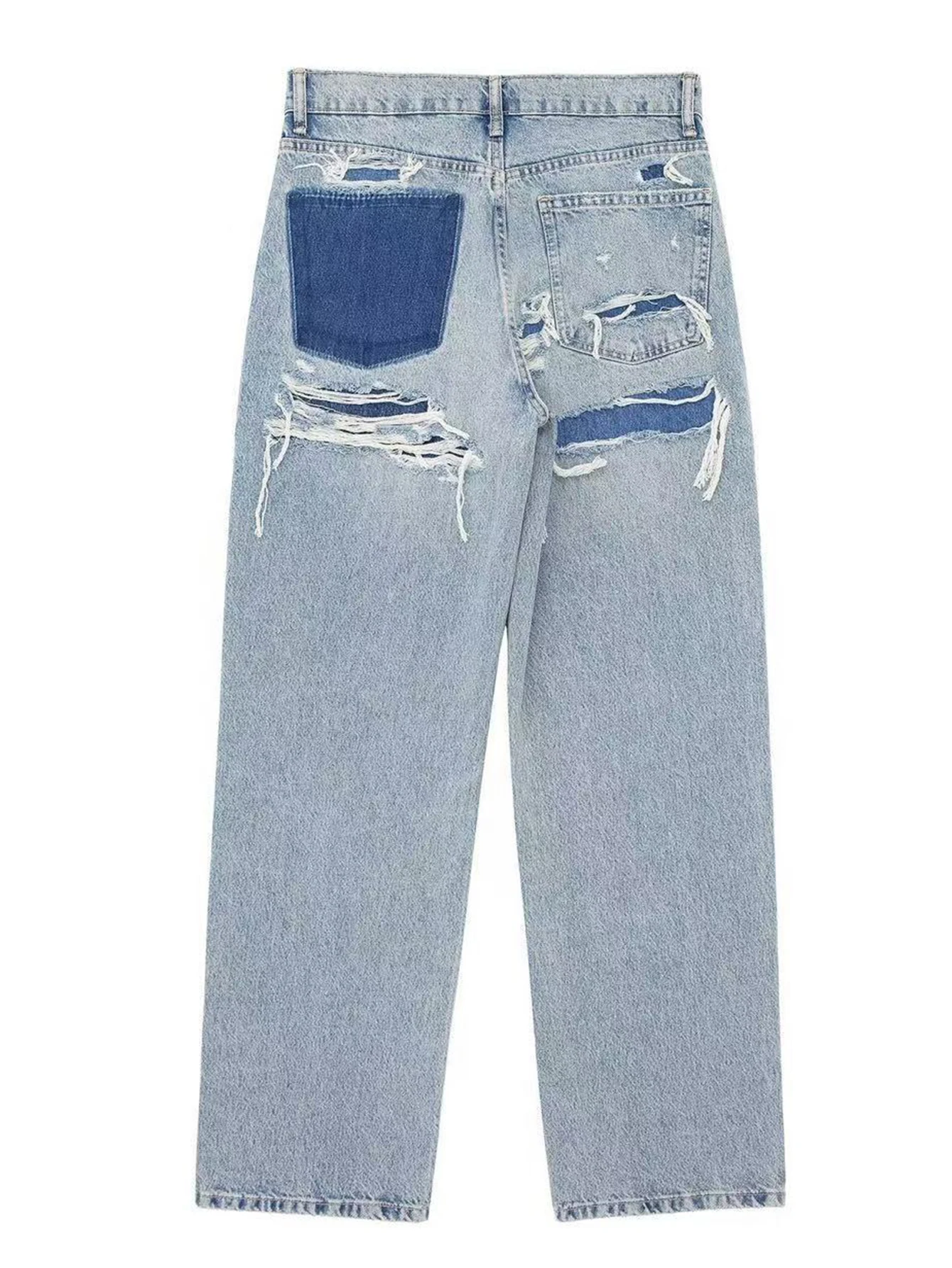 Джинсы с прямыми штанинами, длинные повседневные женские джинсовые брюки со средней талией, удобные классические синие цвета