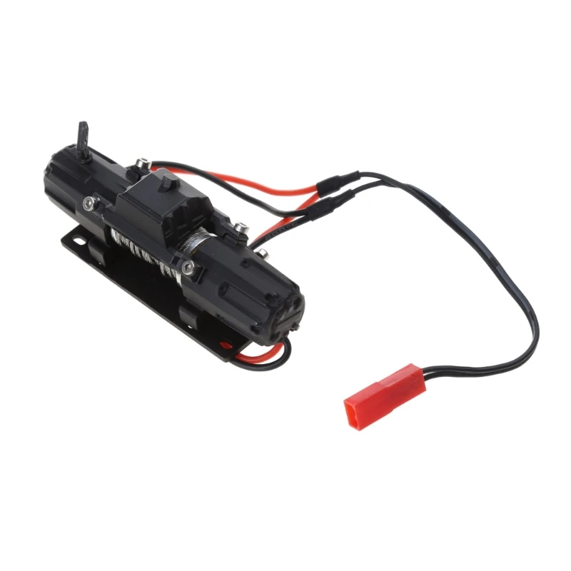 Car Dual Motor Accessory with Loaded Hook and Winch Rope for 1/10 Crawlers