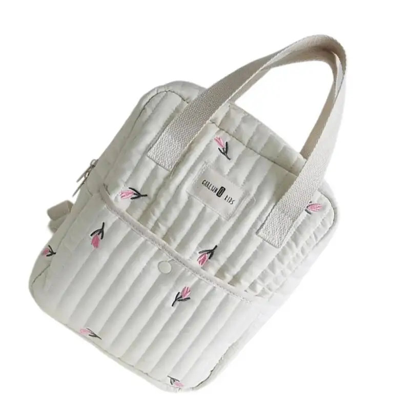 U13F Borsa da viaggio per pannolini per bambini capacità con ricamo elegante e comoda cintura fissaggio per