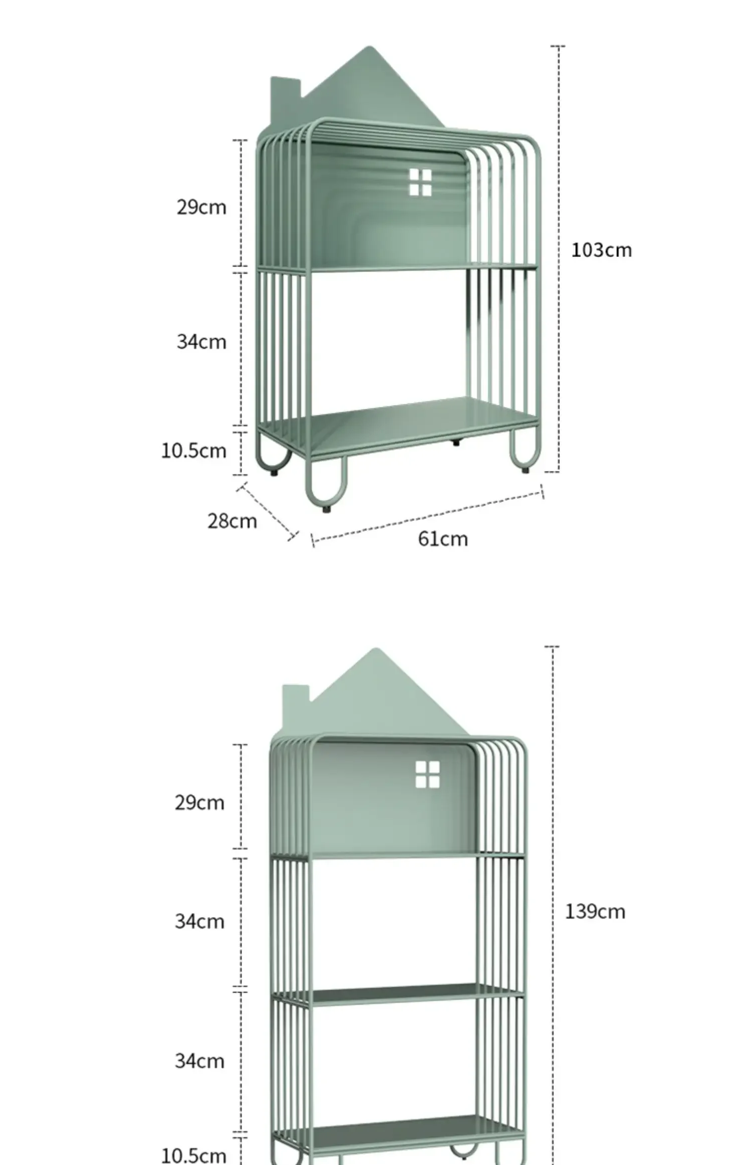 Light luxury wrought iron children's bedside table children's room ins wind girl bedside small cabinet storage rack bedroom