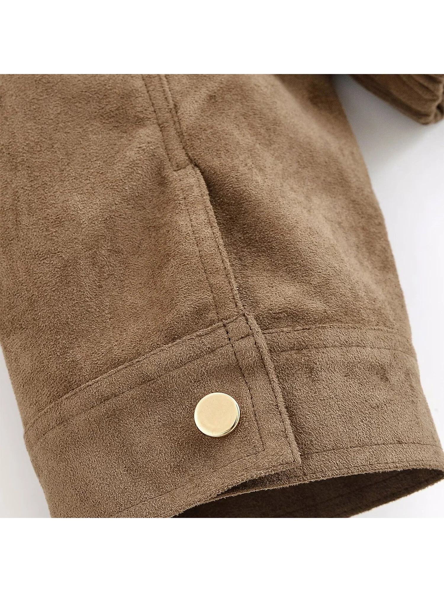 المرأة البني بولي Leather سترة جلدية الشارع الشهير دراجة نارية معطف طويل خمر الياقة المدورة موستانج سترة ملابس خارجية 2000s ملابس الخريف