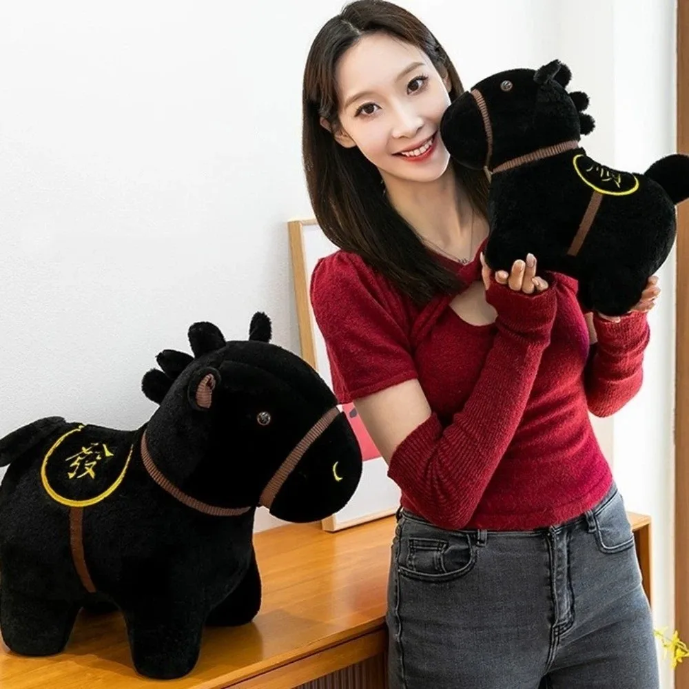 

Cute 25/30cm Horse Plush Toys Soft Zodiac Horse Stuffed Animal Doll Blessing Velvet Fortune Doll New Year Mascot