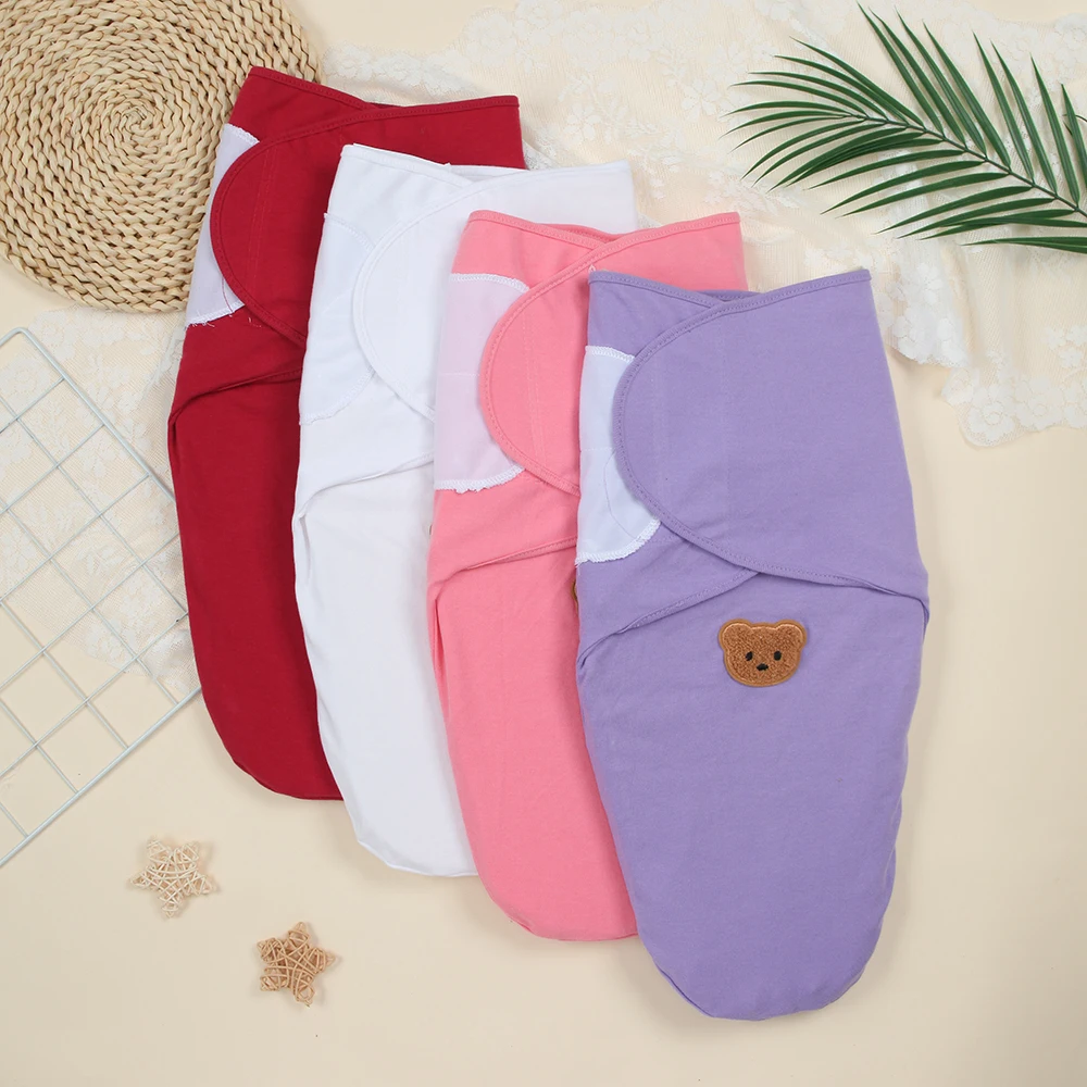 

Набор из 4 одеял для новорожденных, пеленки-коконы, весенние и летние пеленки, однотонные одеяла для девочек, подходят для детей 0-3 месяцев