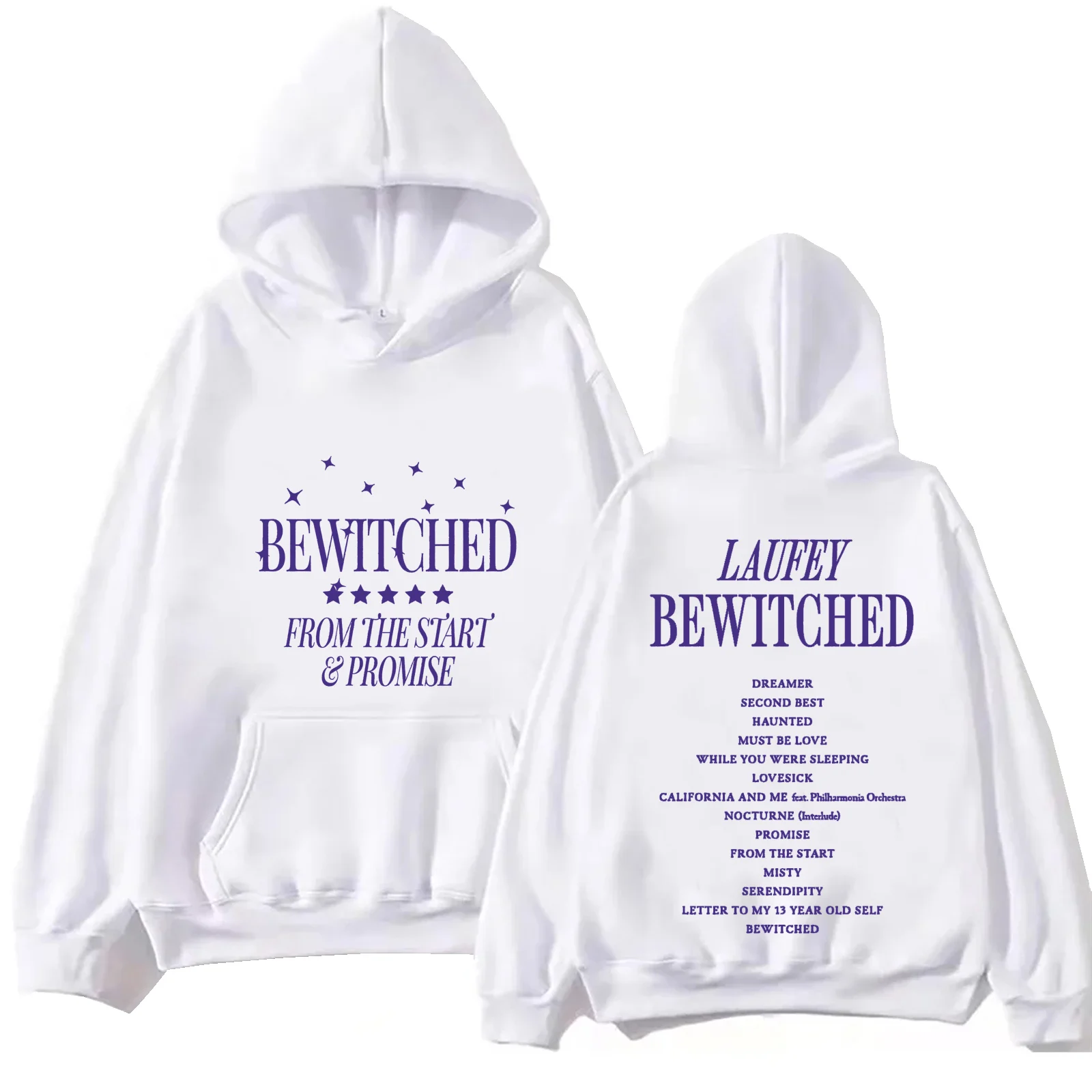 Laufey Bewitched 2024 Hoodie Tops Long Sleeve Regular Sweatshirt Music Fans Gift Spring Summer Casual Unisex Printing Regular