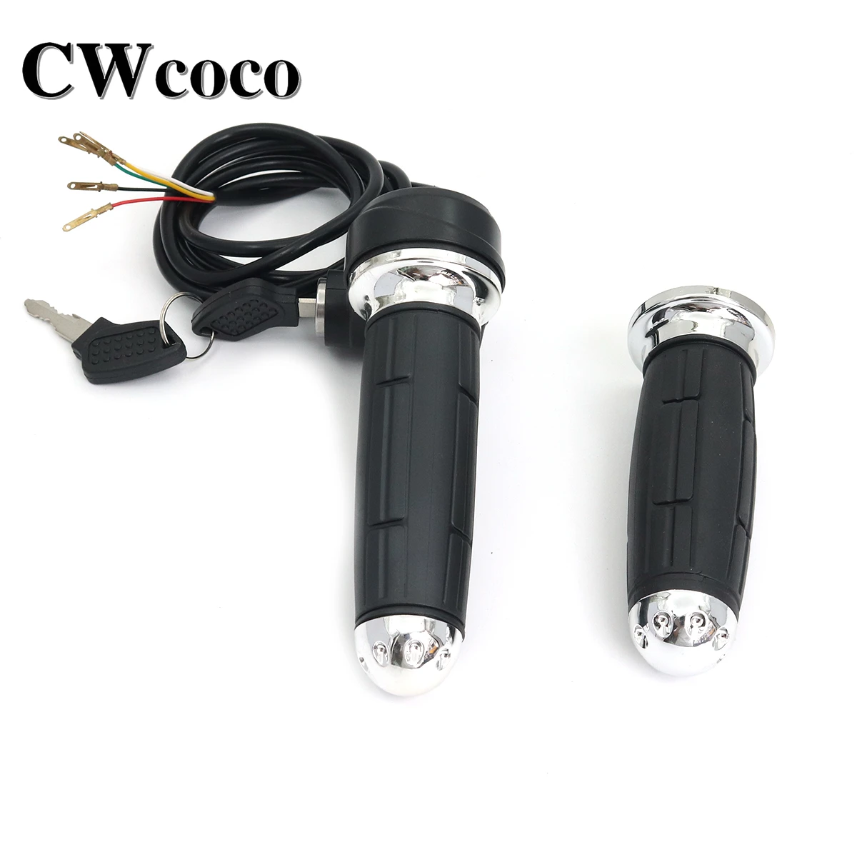 Motorcycle Scooter Electric Bike 22mm Handlebar 60V Throttle Handle Grip With Key LockFor Harley Citycoco Scooter Universal