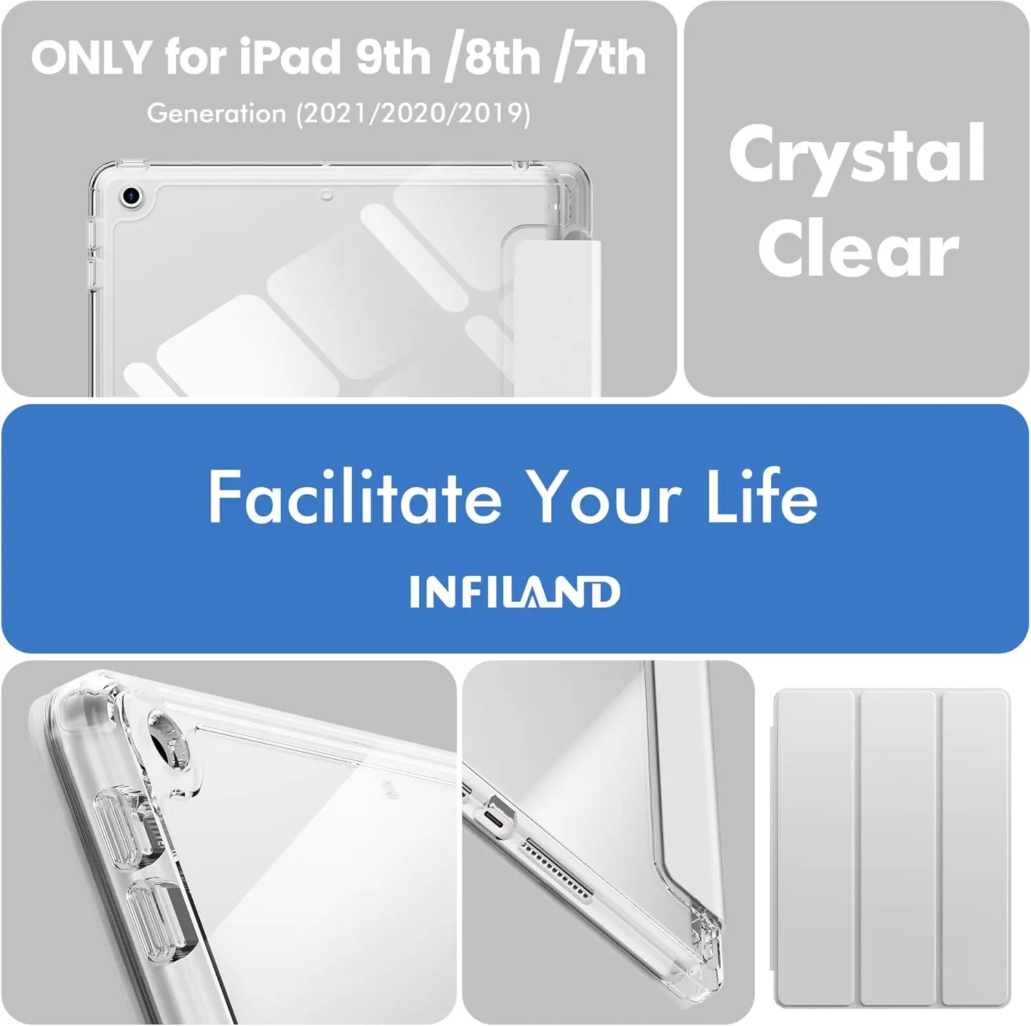 For 2025 iPad Air 11 6 Case iPad 10th Generation 11th A16 9th Cover Gen iPad Pro 11 4 5 10.9in 12.9 M2 M3 M4 Pencil Holder Case image 5
